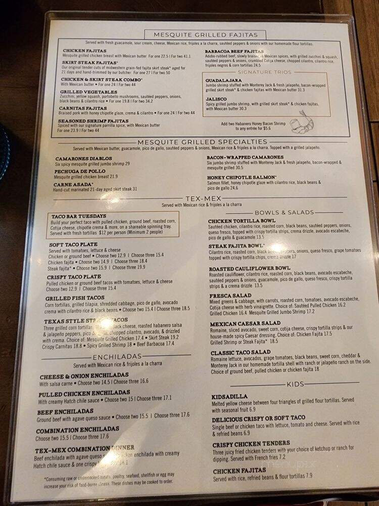 Uncle Julio's - Schaumburg, IL menu_pic