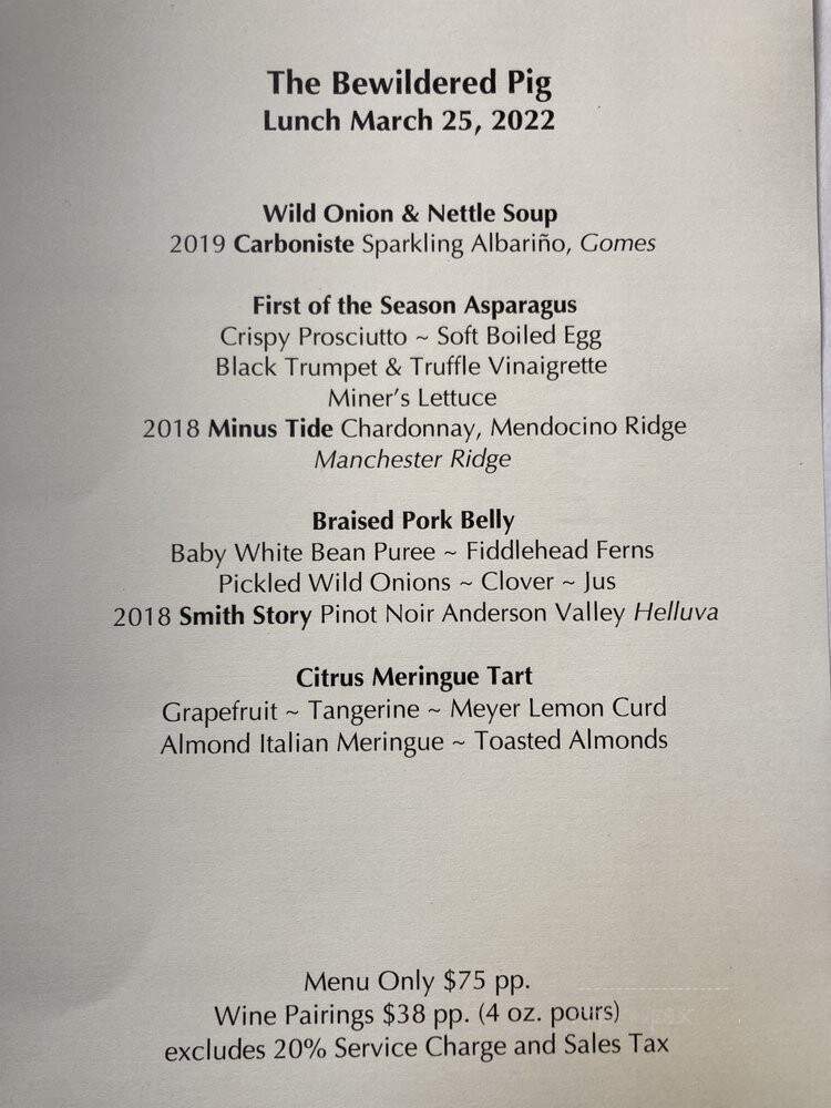 The Bewildered Pig - Philo, CA menu_pic