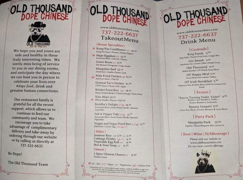 Old Thousand - Austin, TX menu_pic