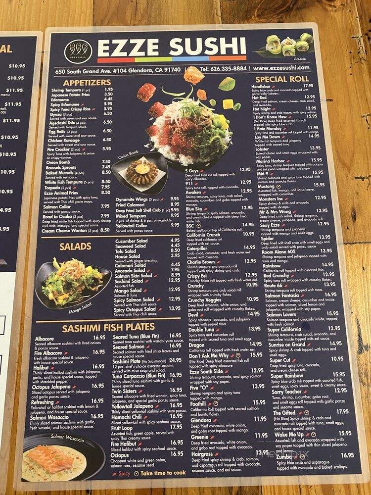 Ezze Sushi - Glendora, CA menu_pic