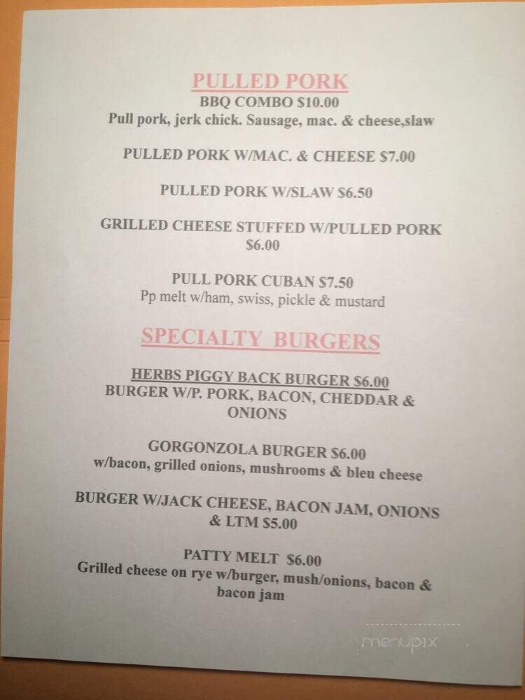 Herb's Place - Norwalk, CT menu_pic