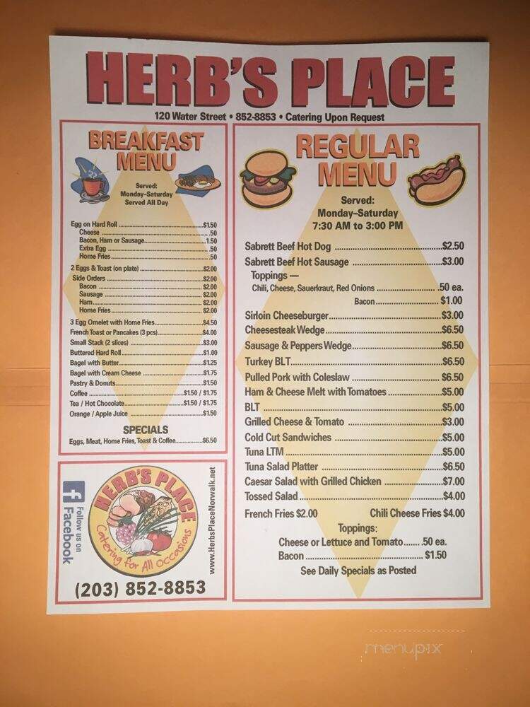 Herb's Place - Norwalk, CT menu_pic