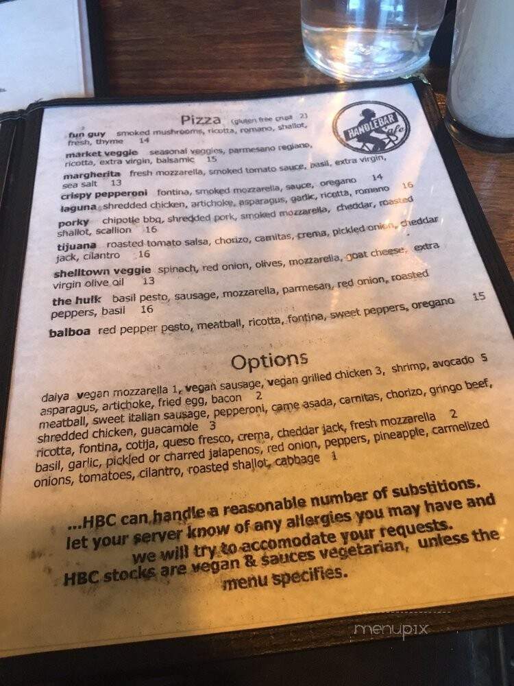 The Handlebar Cafe - Baltimore, MD menu_pic