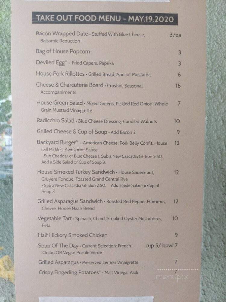 Backyard Social - Portland, OR menu_pic
