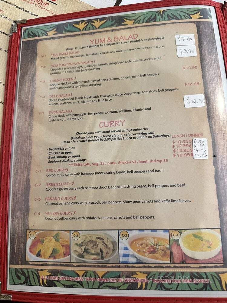 Thai Farms Restaurant - Hartford, CT menu_pic