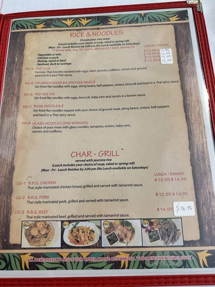Thai Farms Restaurant - Hartford, CT menu_pic