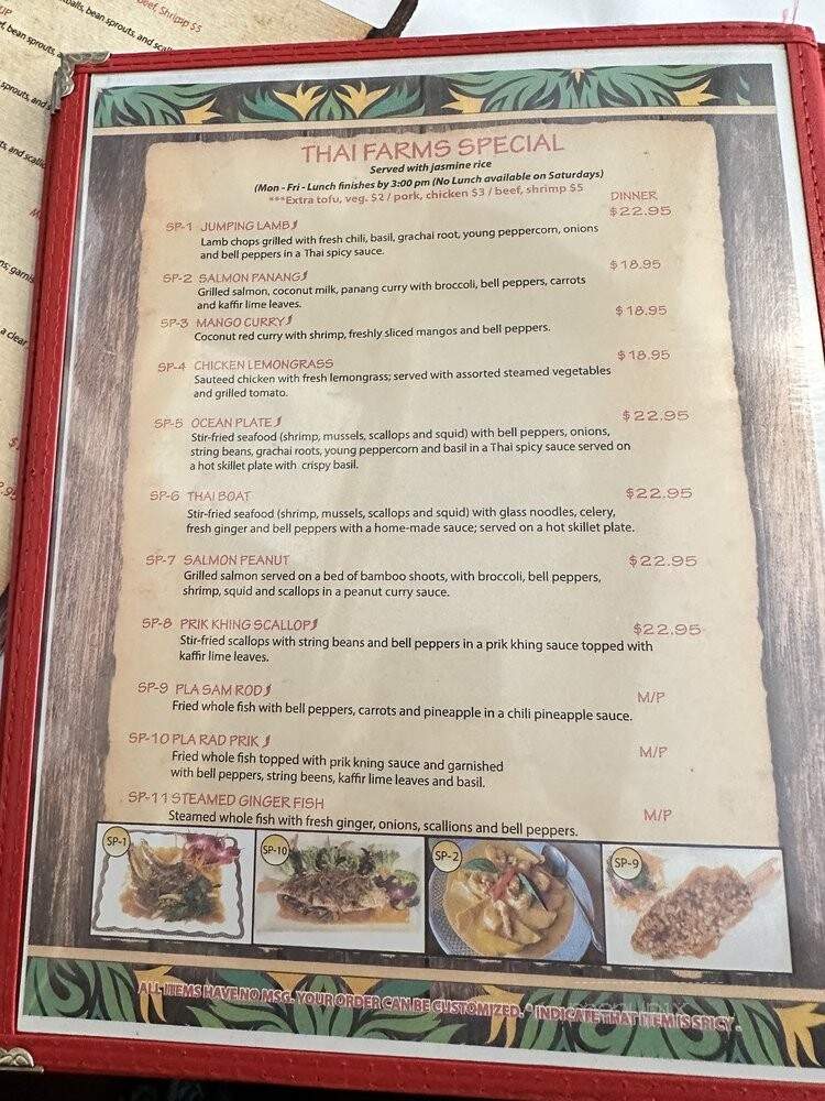 Thai Farms Restaurant - Hartford, CT menu_pic