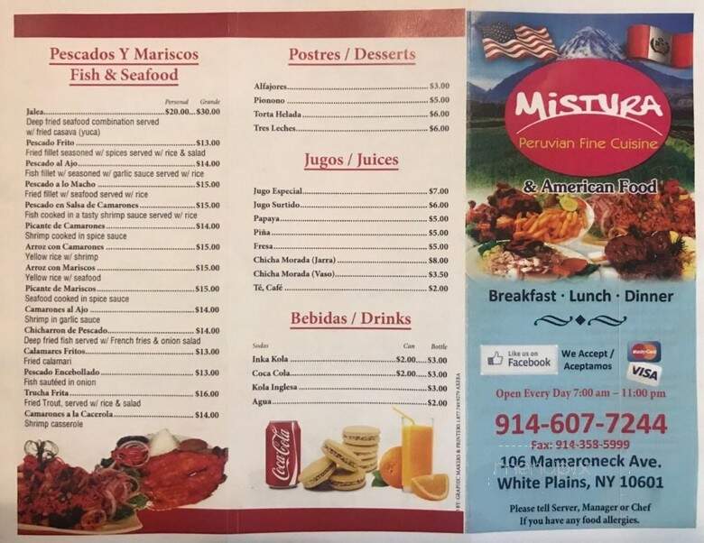 Mistura - White Plains, NY menu_pic