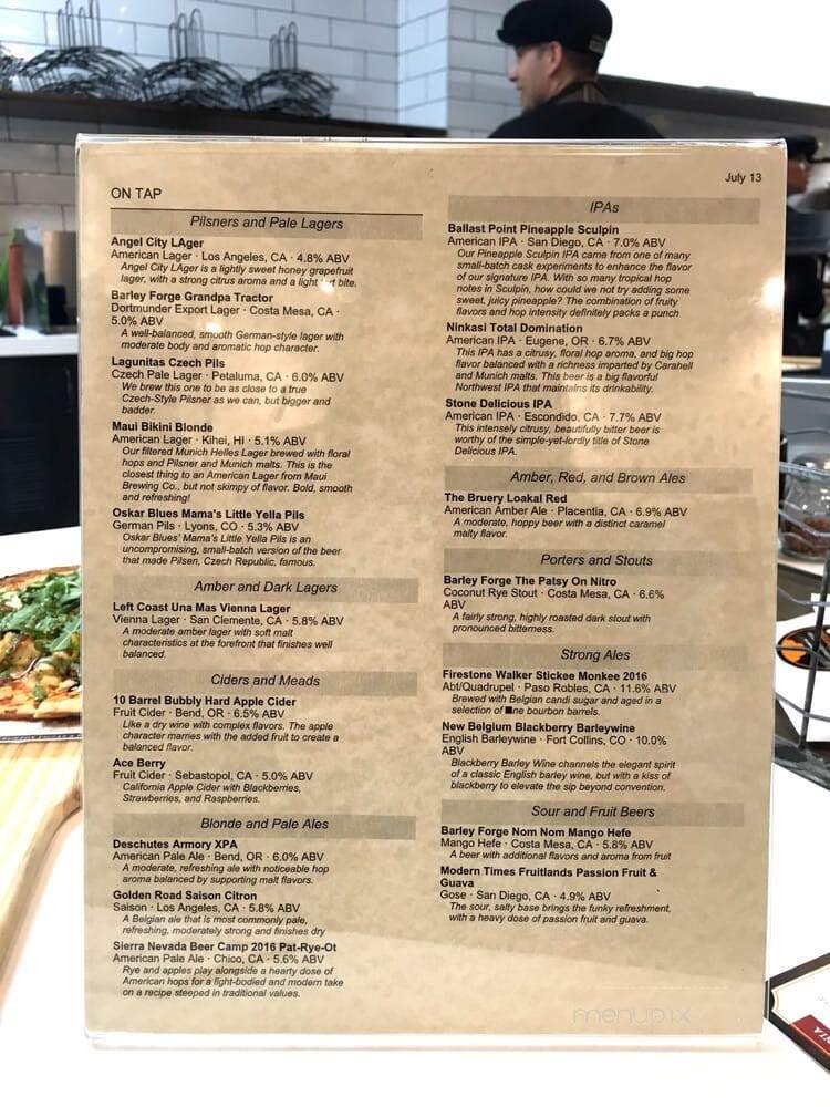 The Pizza Press - Costa Mesa, CA menu_pic
