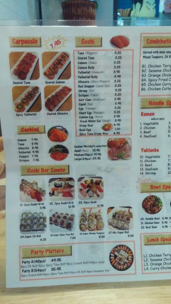 Roll Star Sushi - Anaheim, CA menu_pic