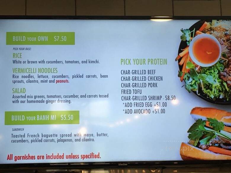 Pho Bowl - Dallas, TX menu_pic
