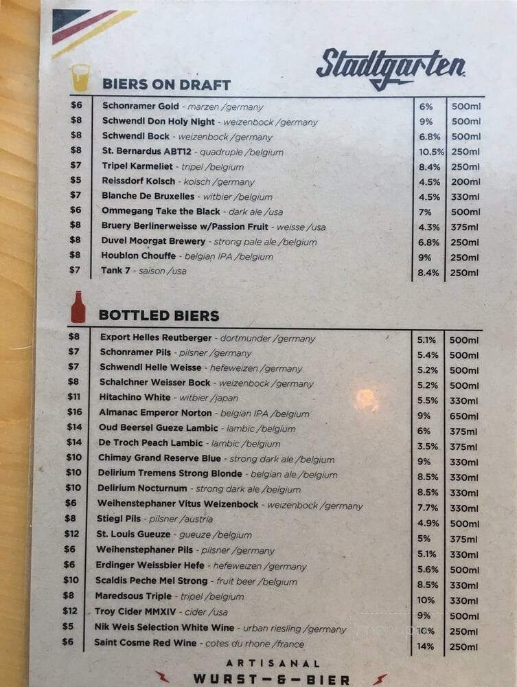 Stadtgarten - Fullerton, CA menu_pic