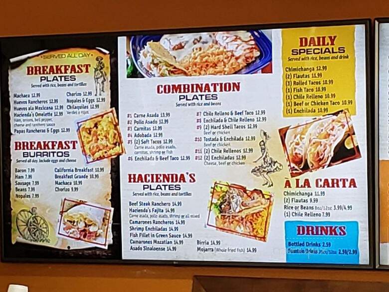Hacienda's Mexican Food - El Cajon, CA menu_pic