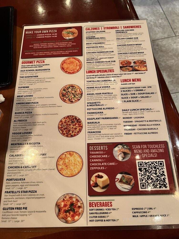 Fratellis Pizza, Pasta & Vino - Deerfield Beach, FL menu_pic