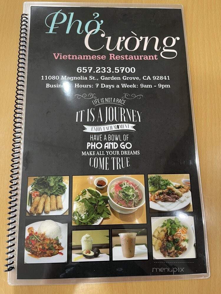 Pho Cuong Vietnamese Restaurant - Garden Grove, CA menu_pic