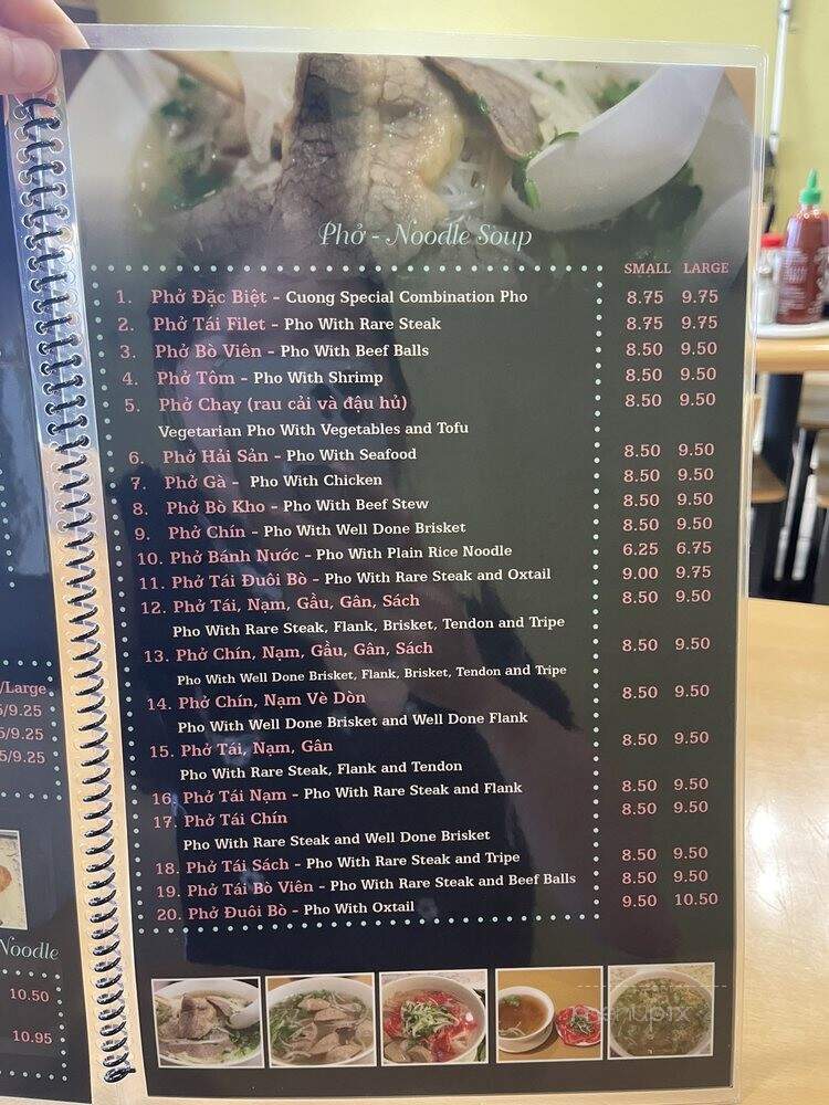Pho Cuong Vietnamese Restaurant - Garden Grove, CA menu_pic
