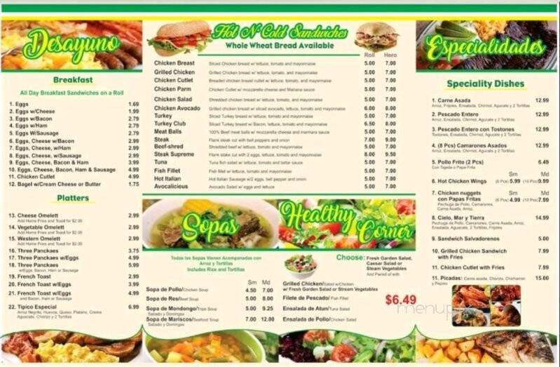 Tesoro Cafe - Uniondale, NY menu_pic