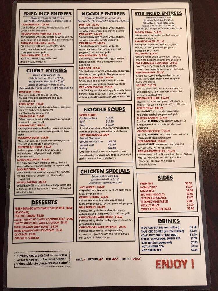 My Thai Express - Bloomington, IN menu_pic
