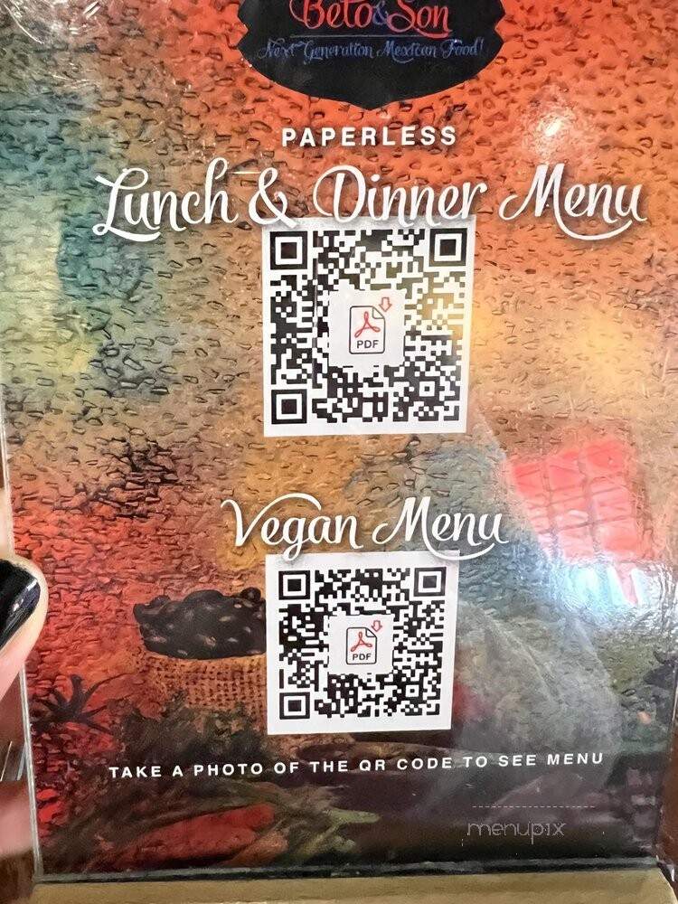 Beto & Son At Trinity Groves - Dallas, TX menu_pic