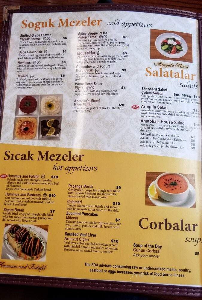 Anatolia - Greensburg, PA menu_pic
