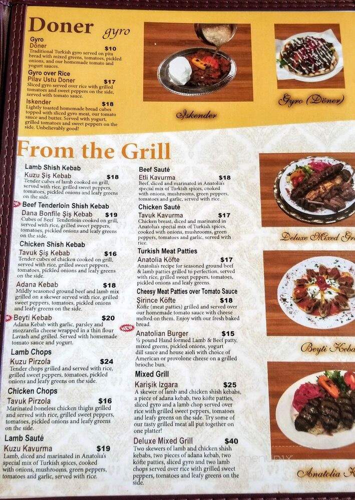 Anatolia - Greensburg, PA menu_pic