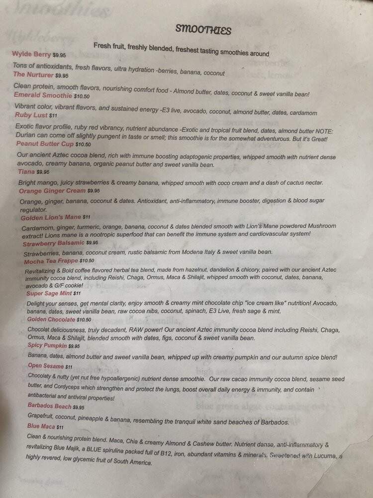 Cafe Wylde - Everett, WA menu_pic