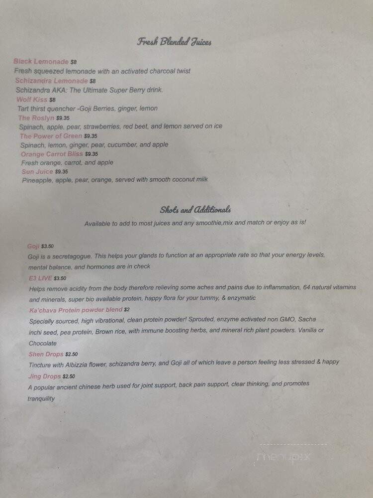 Cafe Wylde - Everett, WA menu_pic