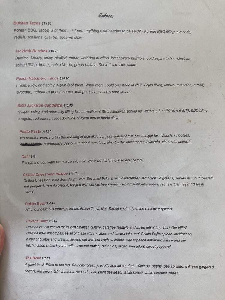 Cafe Wylde - Everett, WA menu_pic