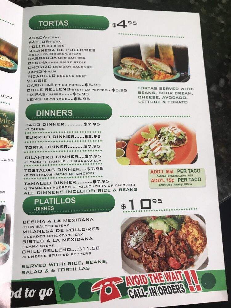 Cilantro Taco Grill Elmhurst - Elmhurst, IL menu_pic