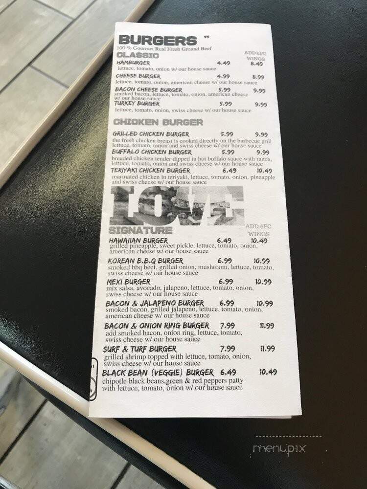 Wing and Burger Factory - Snellville, GA menu_pic