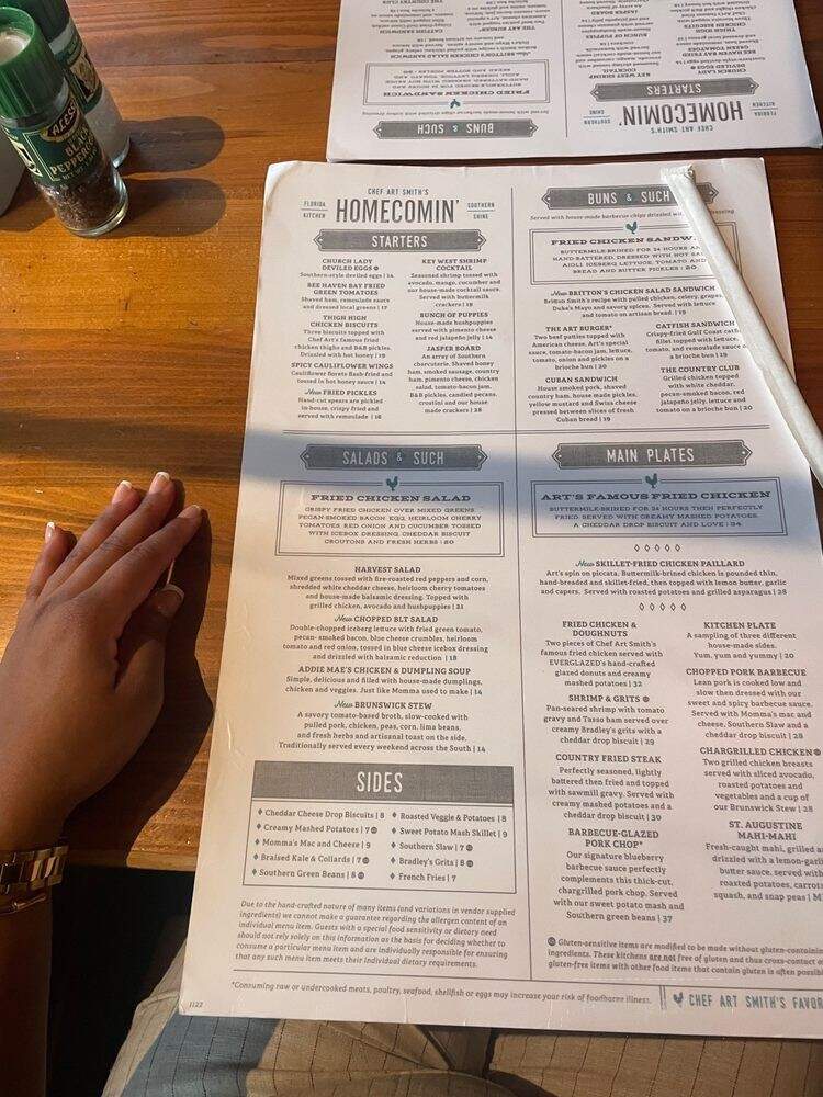 Chef Art Smith's Homecoming - Orlando, FL menu_pic