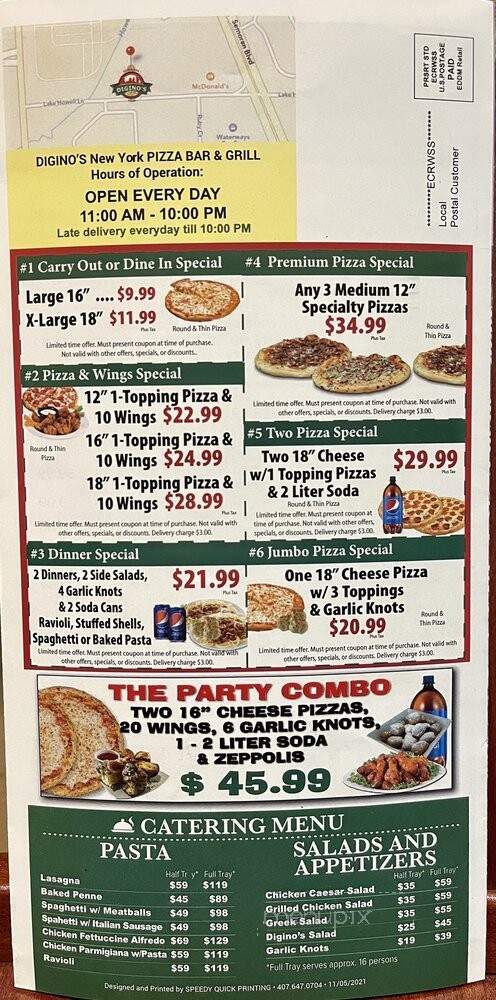 Digino's Pizza Bar & Grill - Casselberry, FL menu_pic