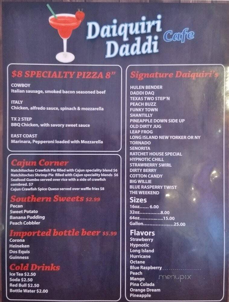 Daiquiri Daddi Cafe - Fort Worth, TX menu_pic