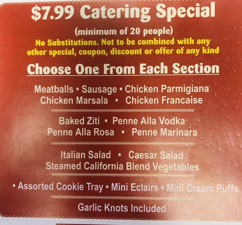 Nonna Rosa Pizzaria - Bridgeport, PA menu_pic