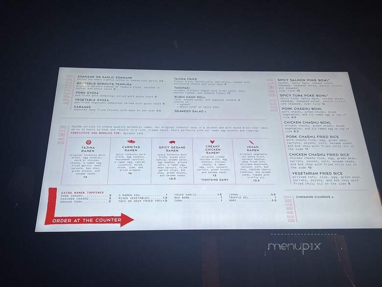 Tajima Ramen North Park - San Diego, CA menu_pic