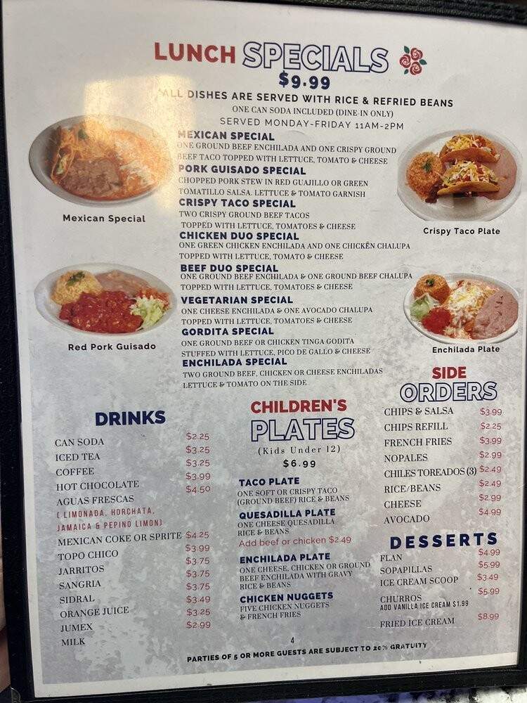 La Bonita Mexican Restaurant - Austin, TX menu_pic