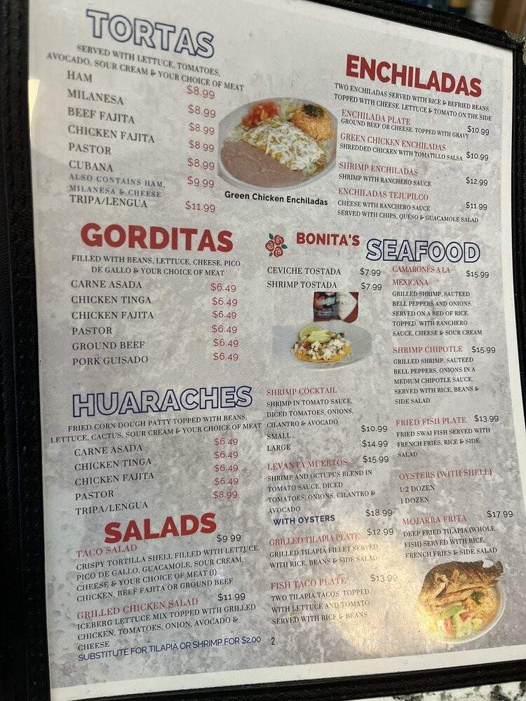La Bonita Mexican Restaurant - Austin, TX menu_pic
