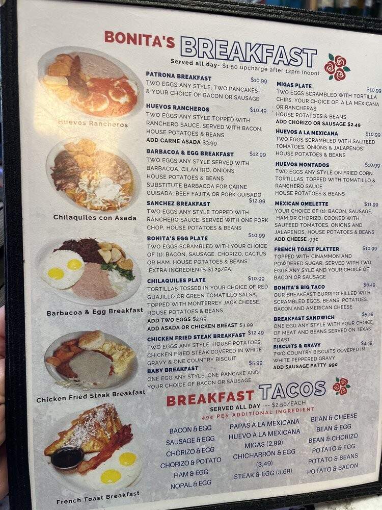 La Bonita Mexican Restaurant - Austin, TX menu_pic