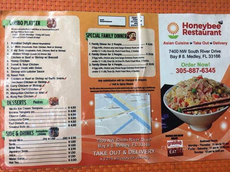 Honeybee Restaurant - Medley, FL menu_pic