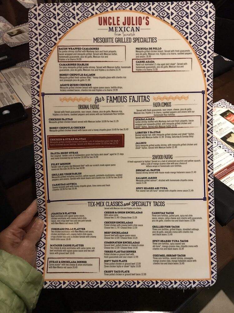 Uncle Julio's - Vernon Hills, IL menu_pic