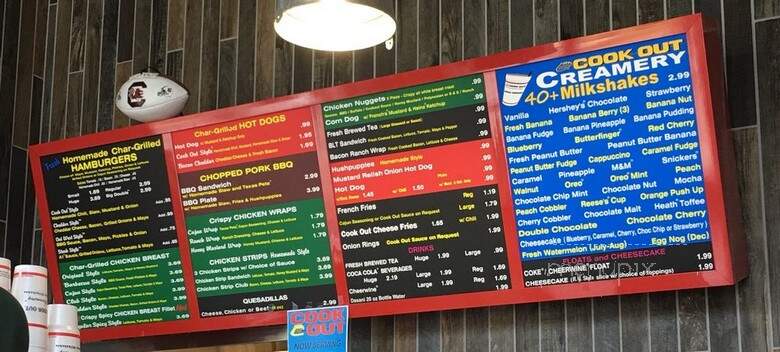 Cook Out - Columbia, SC menu_pic