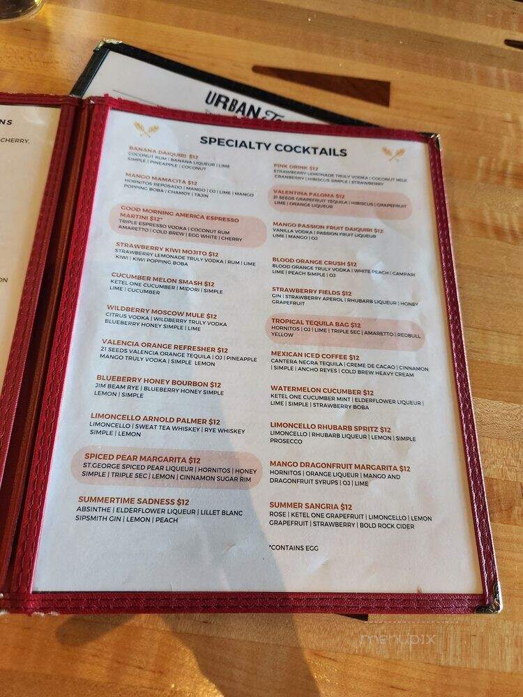 Urban Tap - Pittsburgh, PA menu_pic