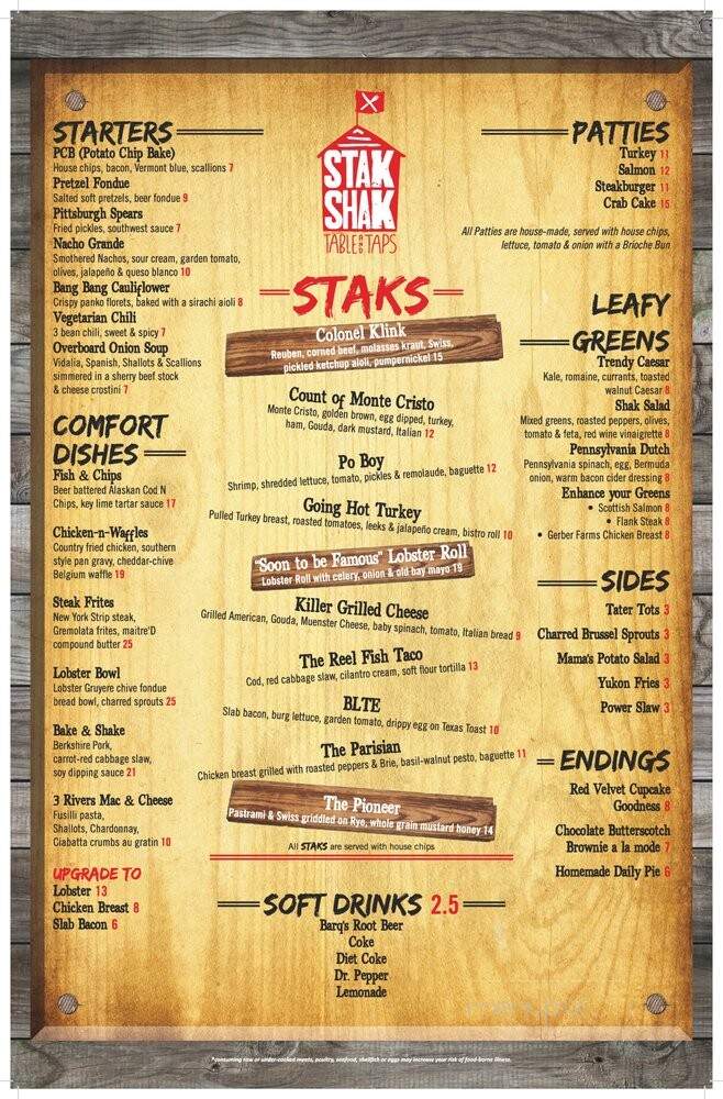 Stak Shak Table and Taps - Allison Park, PA menu_pic