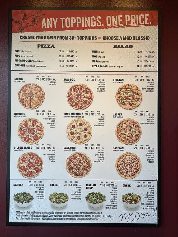 MOD Pizza - Napa, CA menu_pic