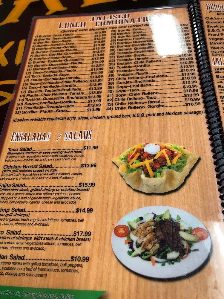 Jalisco Mexican Restaurant - Gurnee, IL menu_pic