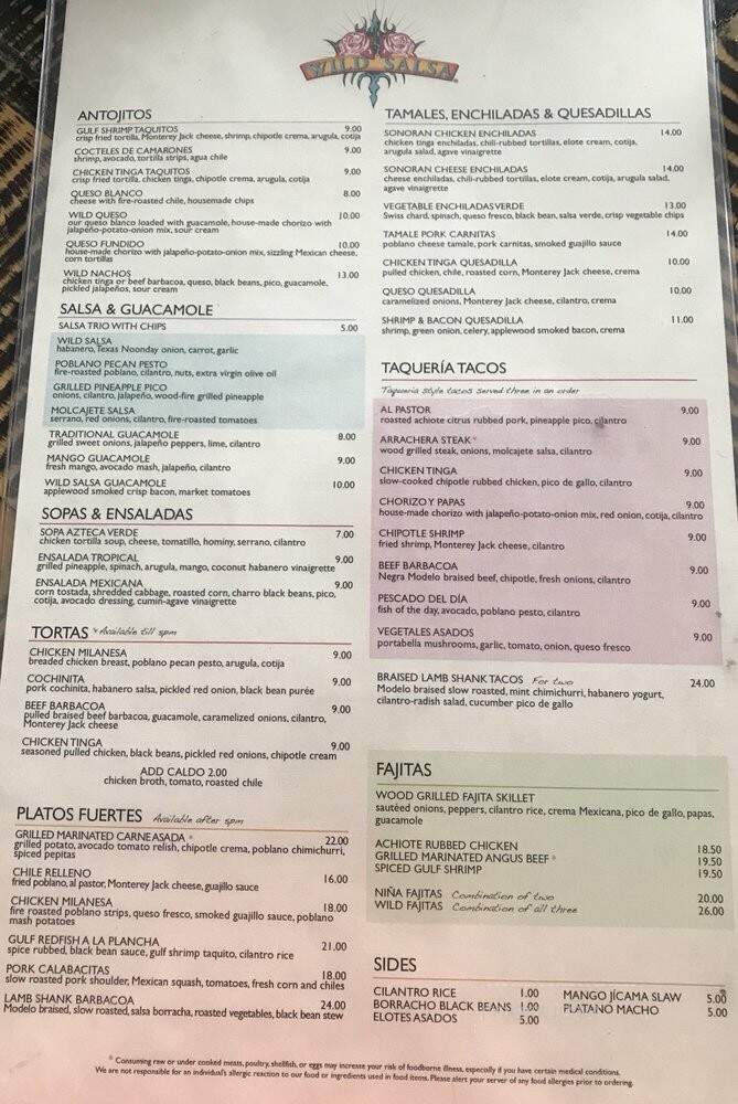 Wild Salsa - Fort Worth, TX menu_pic