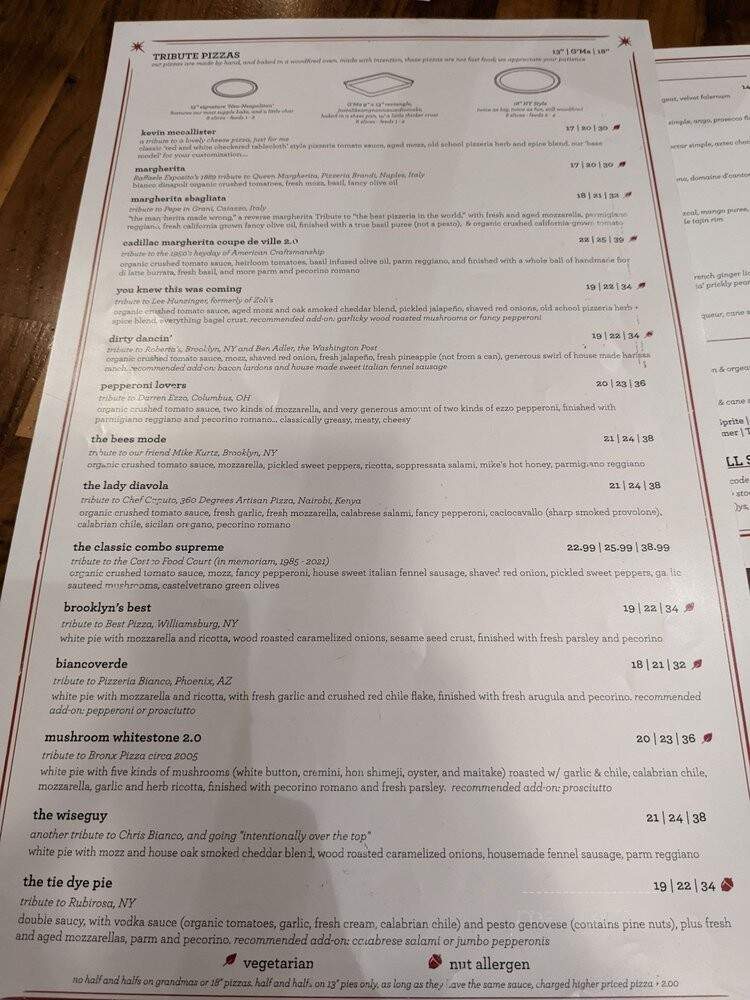 Tribute Pizza - San Diego, CA menu_pic