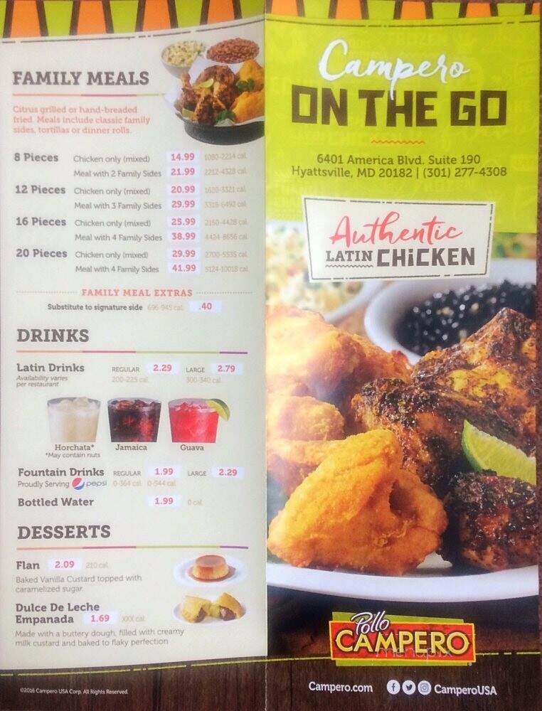 Pollo Campero - Hyattsville, MD menu_pic
