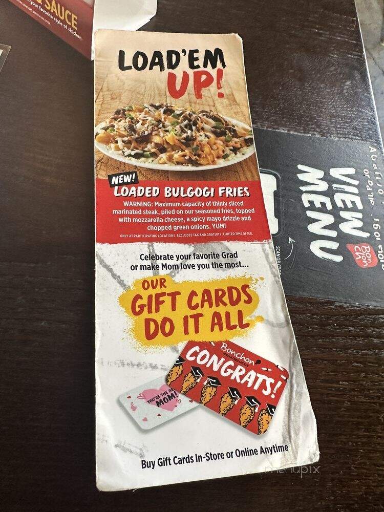 Bonchon - Elk Grove, CA menu_pic