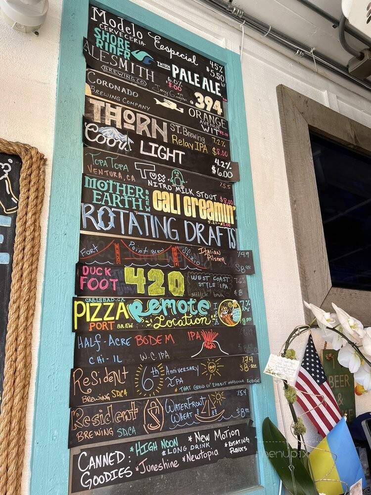 Shore Rider - La Jolla, CA menu_pic